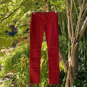 J Brand rusty orange red skinny jeans
